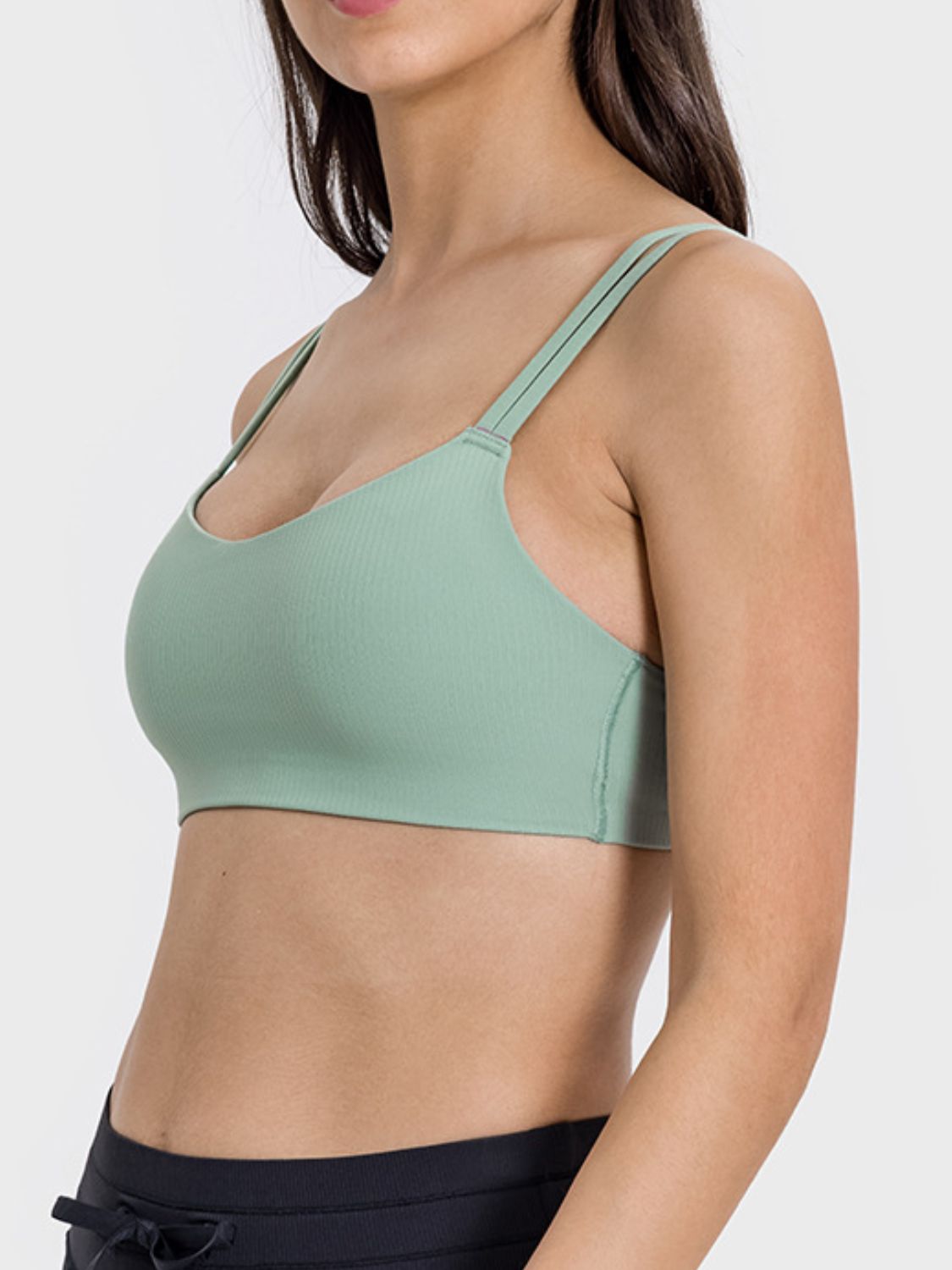 Millennia Scoop Neck Double Strap Active Cami Gum Leaf