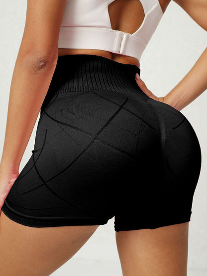 High Waist Active Shorts Black