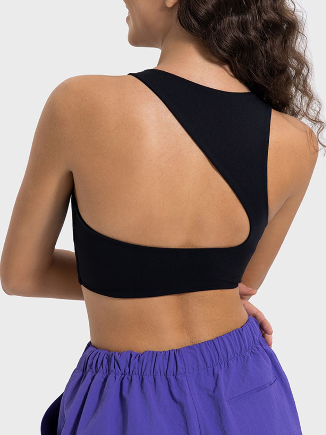 Millennia Cutout Round Neck Active Tank Black