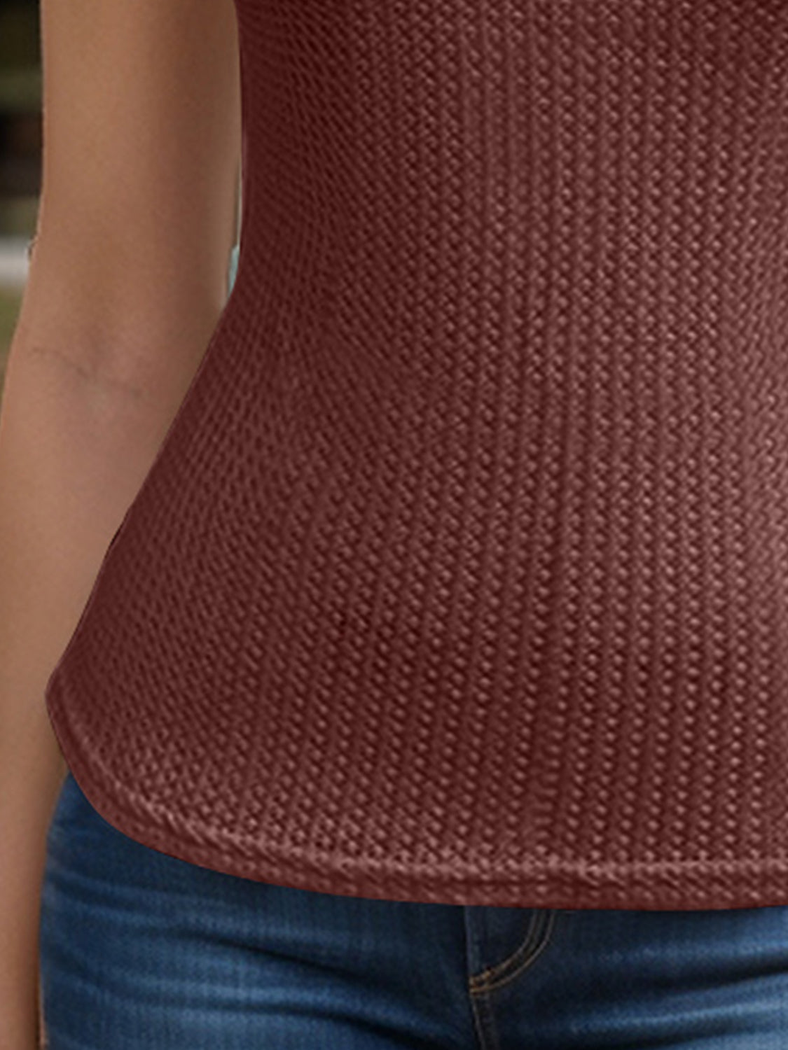 Full Size Textured Scoop Neck Cami Burgundy