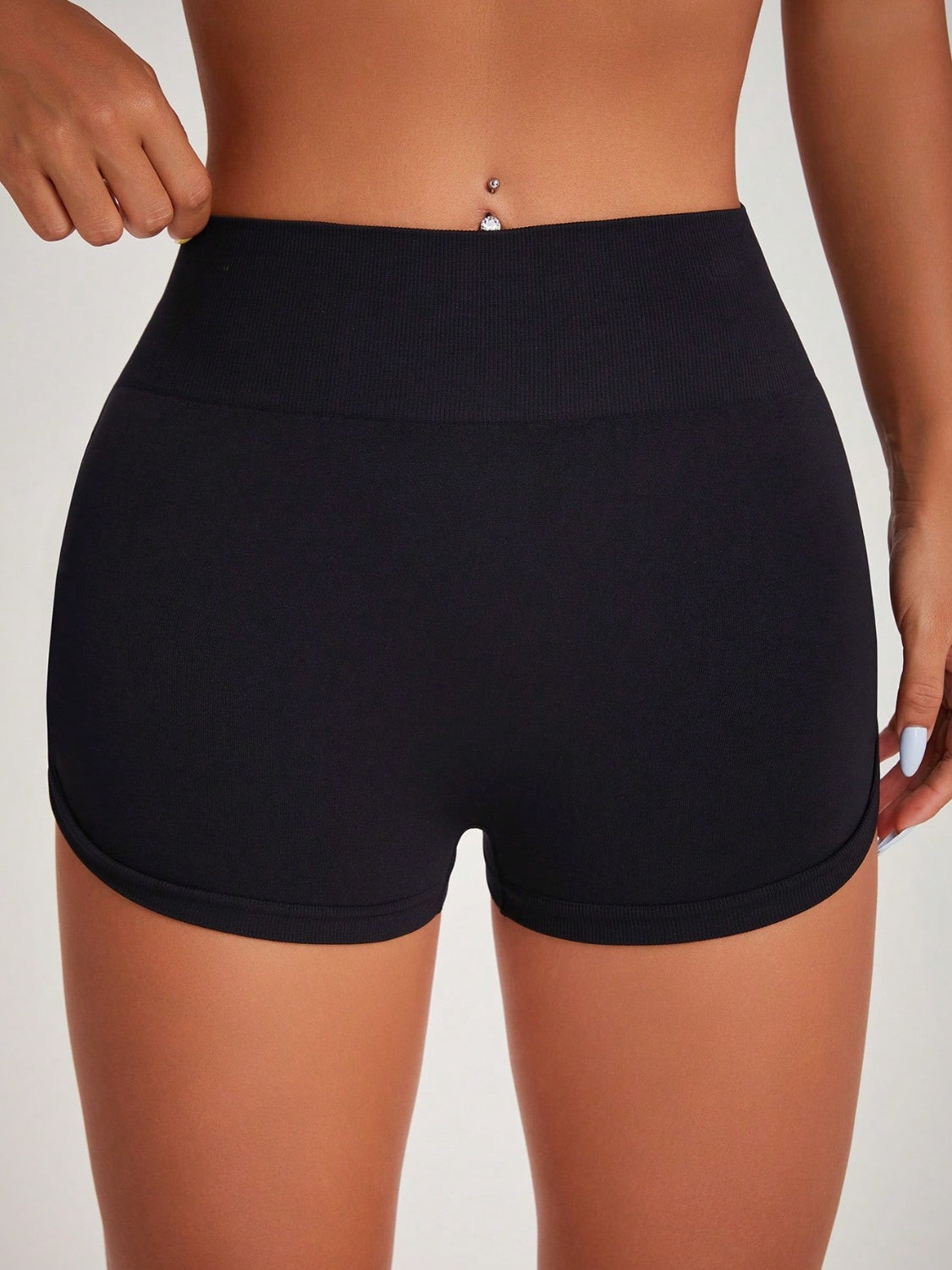 High Waist Active Shorts Black