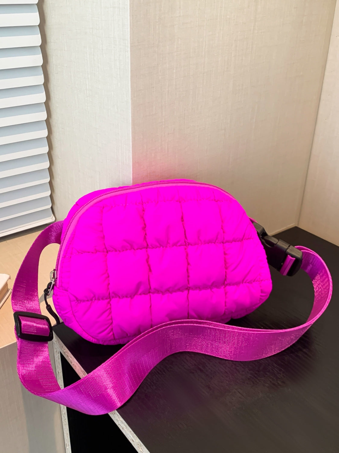 Bubble Texture Adjustable Strap Crossbody Bag