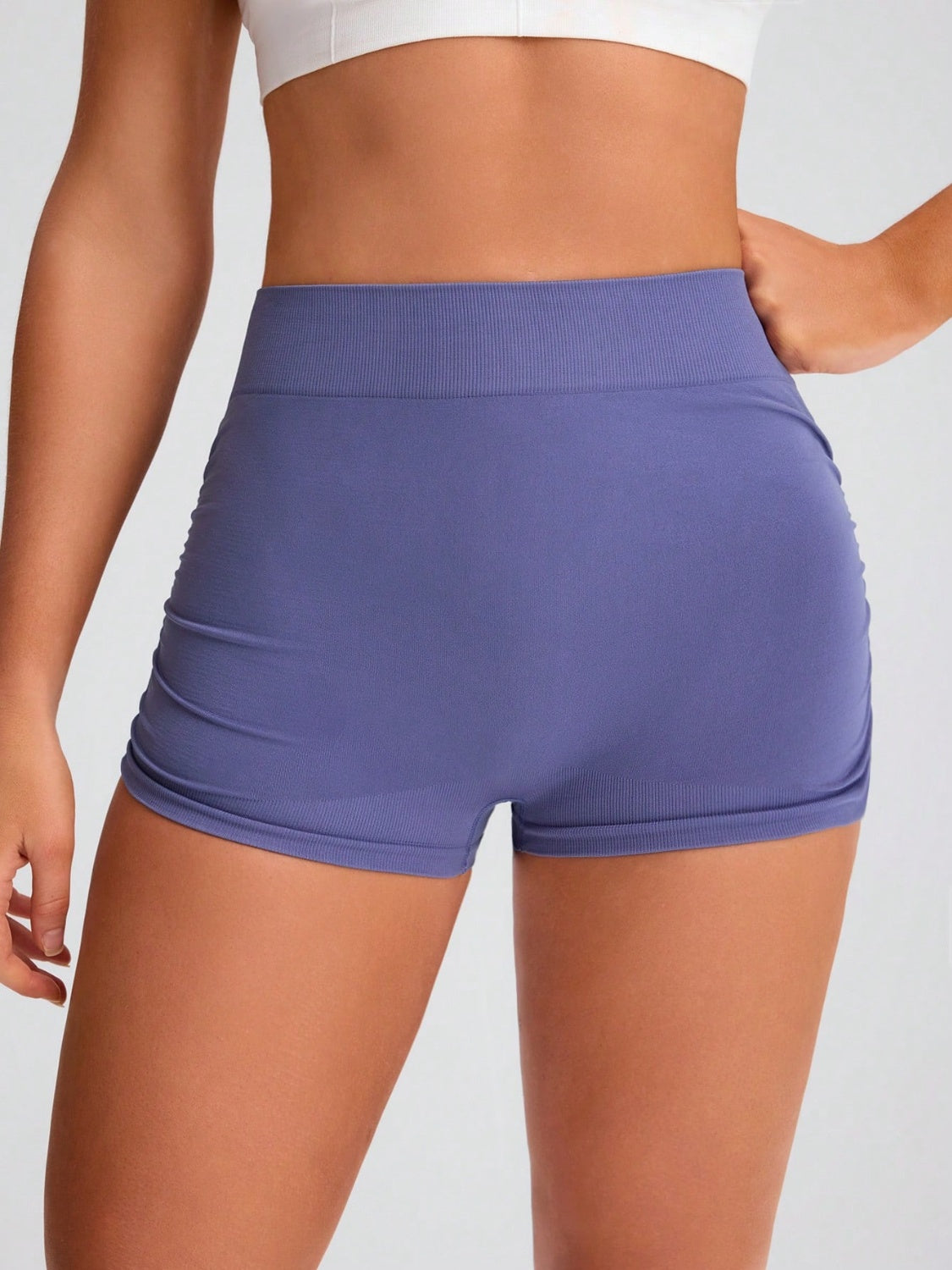 Elastic Waist Active Shorts Dusty Blue