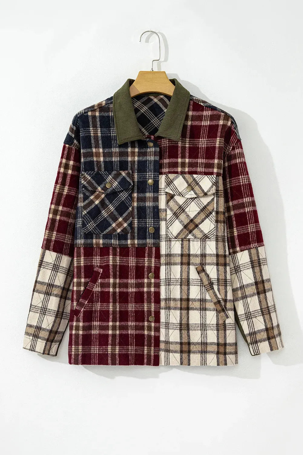 Plaid Button Up Long Sleeve Jacket Plaid