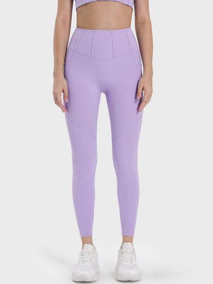 Millennia Pocketed High Waist Active Leggings Lavender