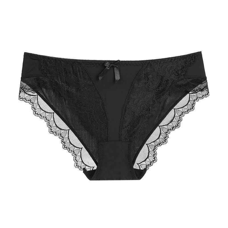 Women's Lace Comfort Breathable Briefs Black