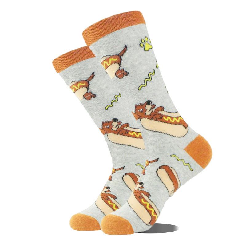 Cute color block animal print mid-calf socks Pattern2 FREESIZE