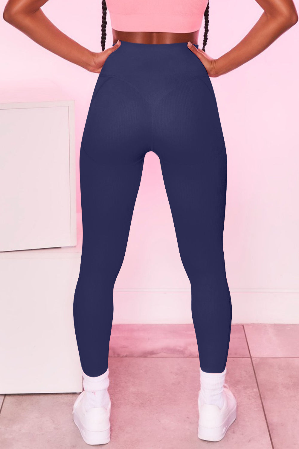 High Waist Active Pants Dark Blue