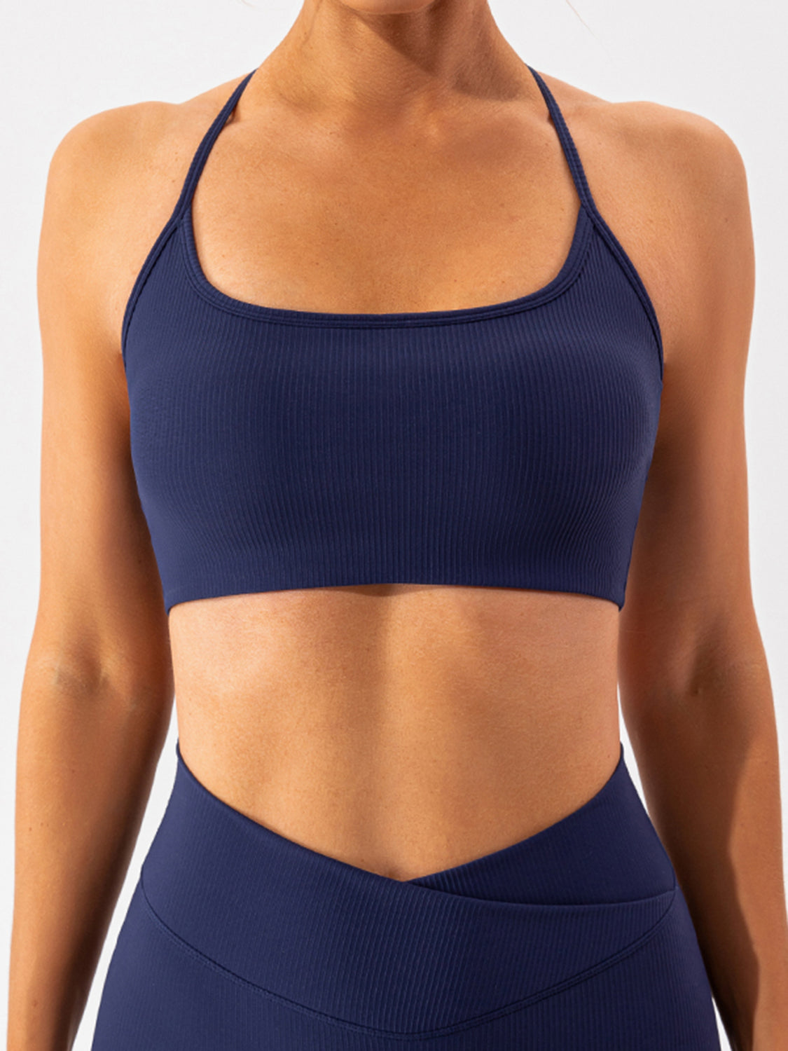 Spaghetti Strap Active Bra Dark Blue