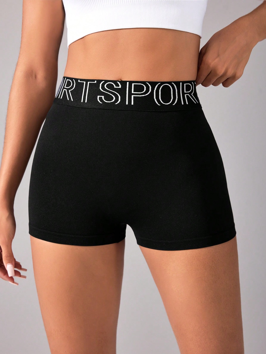 High Waist Active Shorts Black