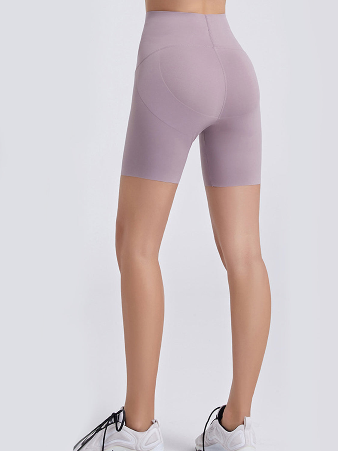 Wide Waistband Sports Shorts Lilac