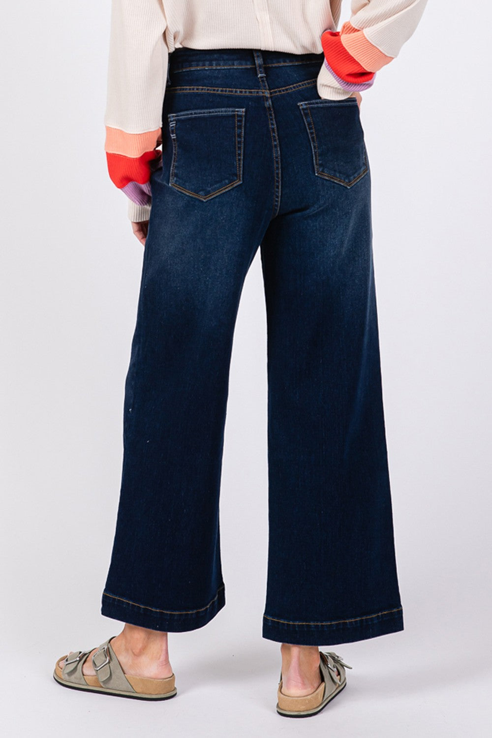 SAGE + FIG High Waist Wide Leg Jeans Denim Blue