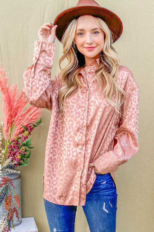 Satin Leopard Print Shirt