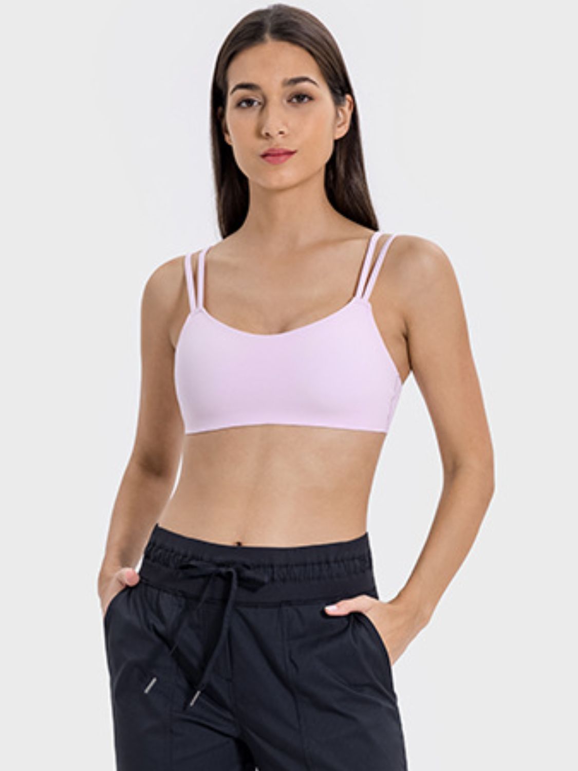 Millennia Scoop Neck Double Strap Active Cami Blush Pink