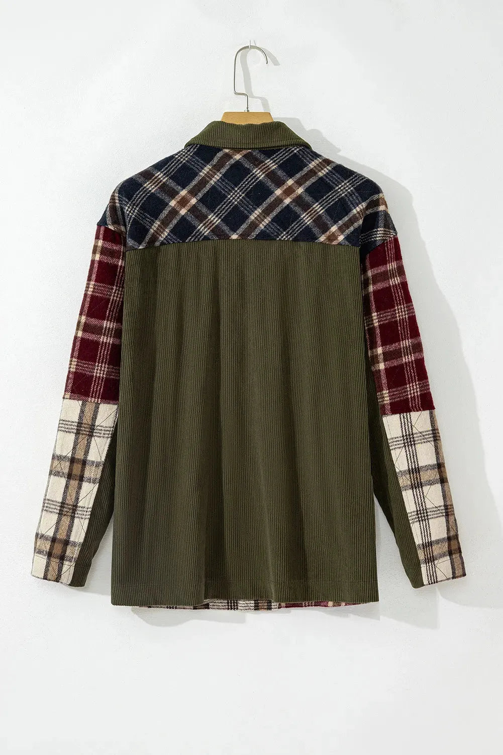 Plaid Button Up Long Sleeve Jacket Plaid