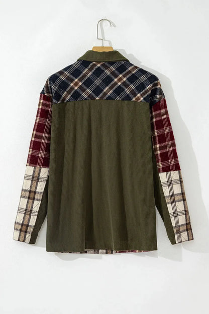 Plaid Button Up Long Sleeve Jacket Plaid