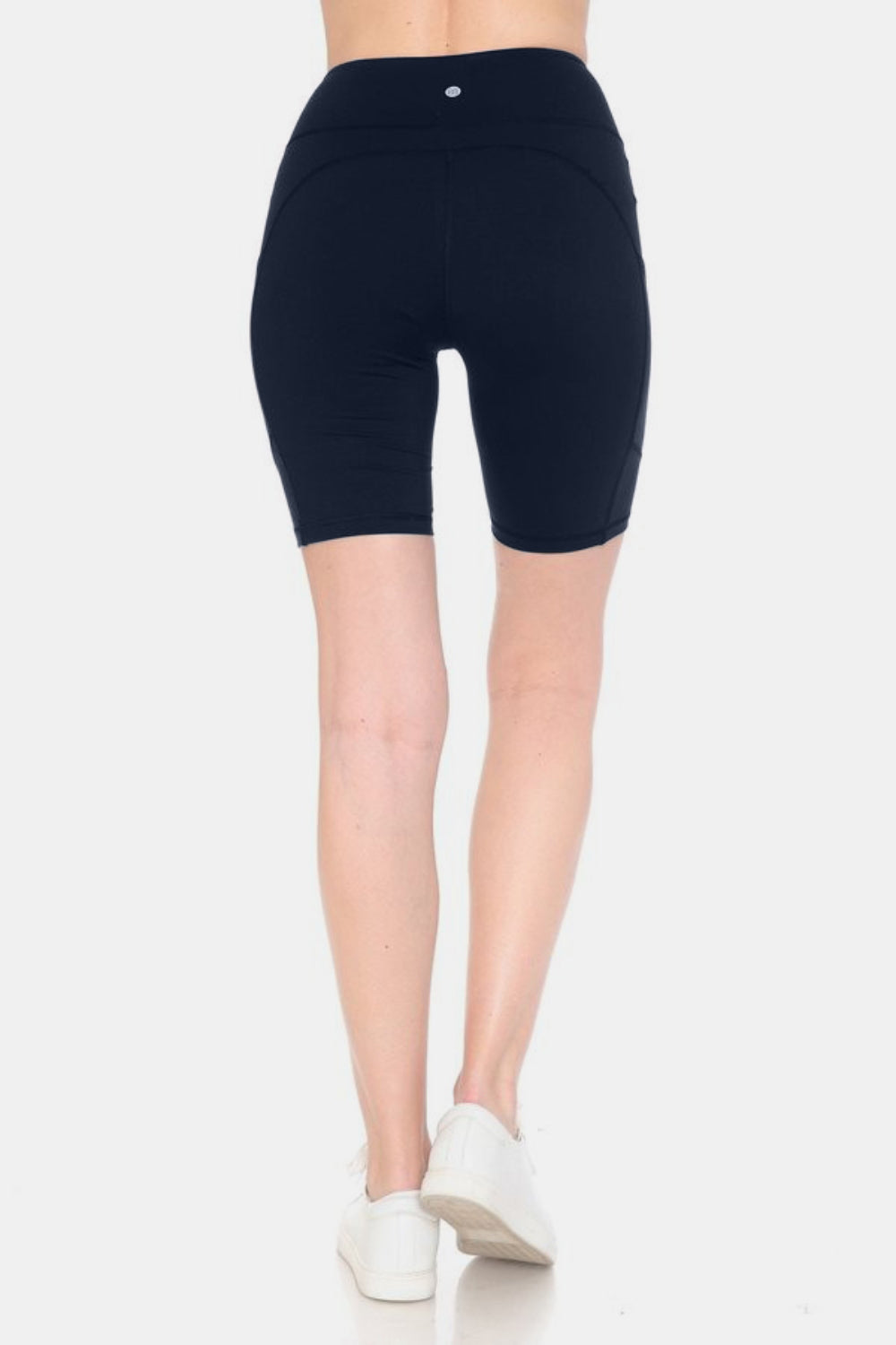 Leggings Depot Full Size High Waist Active Shorts Navy