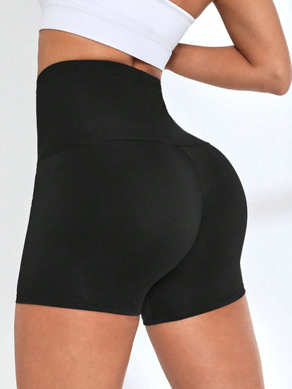 High Waist Active Shorts Black