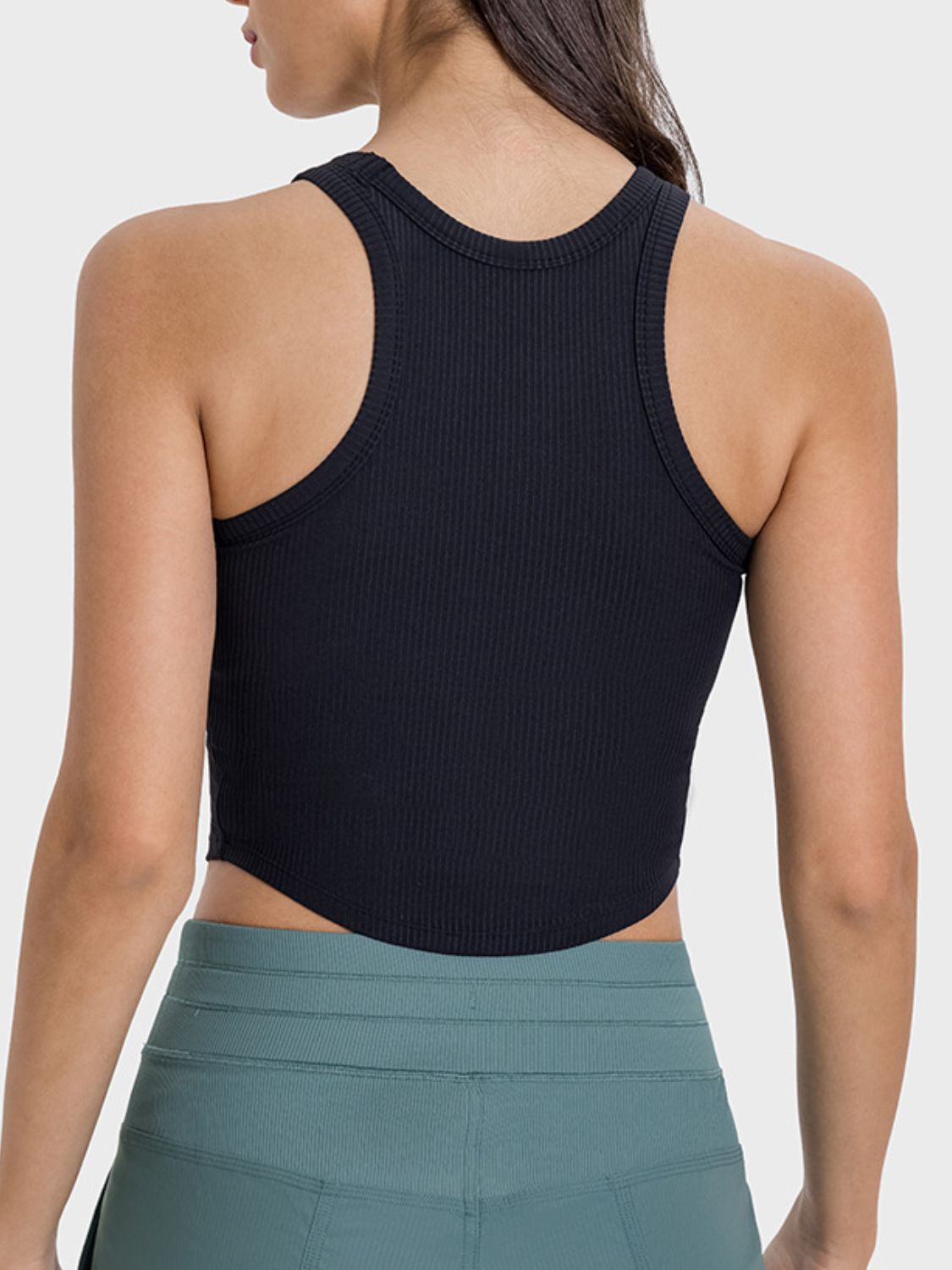 Millennia Round Neck Racerback Active Tank Black