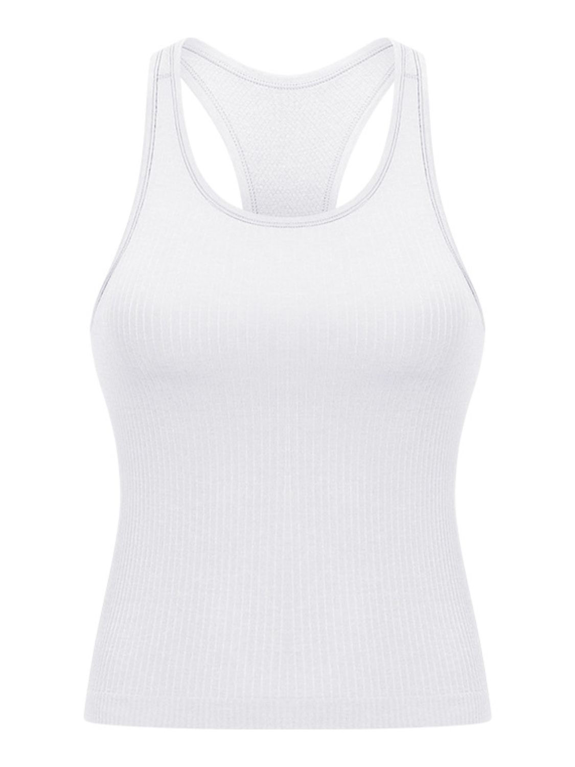 Millennia Round Neck Racerback Active Tank White