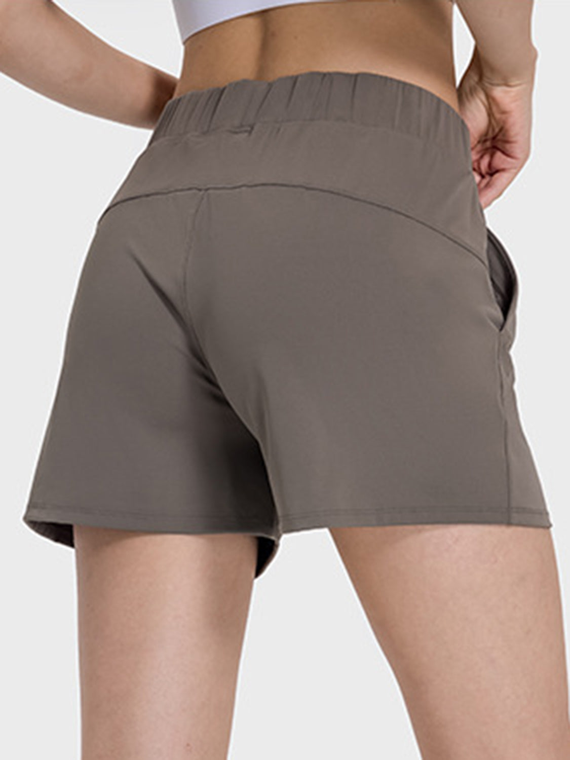 Millennia Elastic Waist Active Shorts Mocha