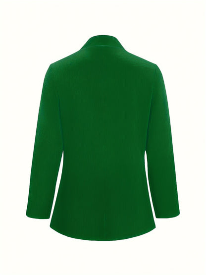 Open Front Long Sleeve Jacket Dark Green