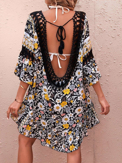 Printed Backless Cover-Up