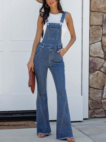 Raw Hem Denim Overall Medium