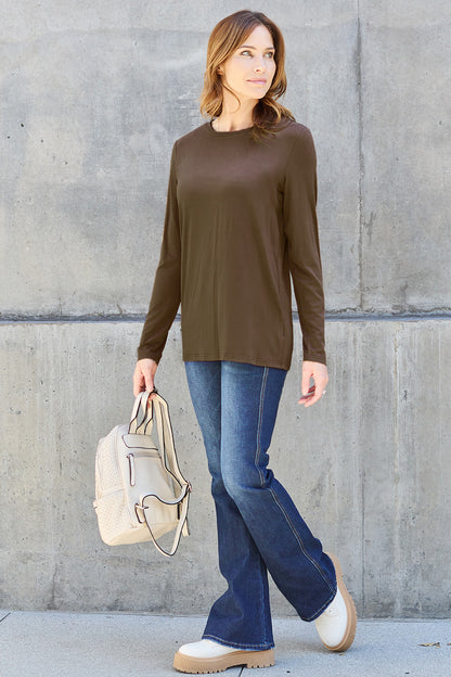 Basic Bae Full Size Round Neck Long Sleeve Top