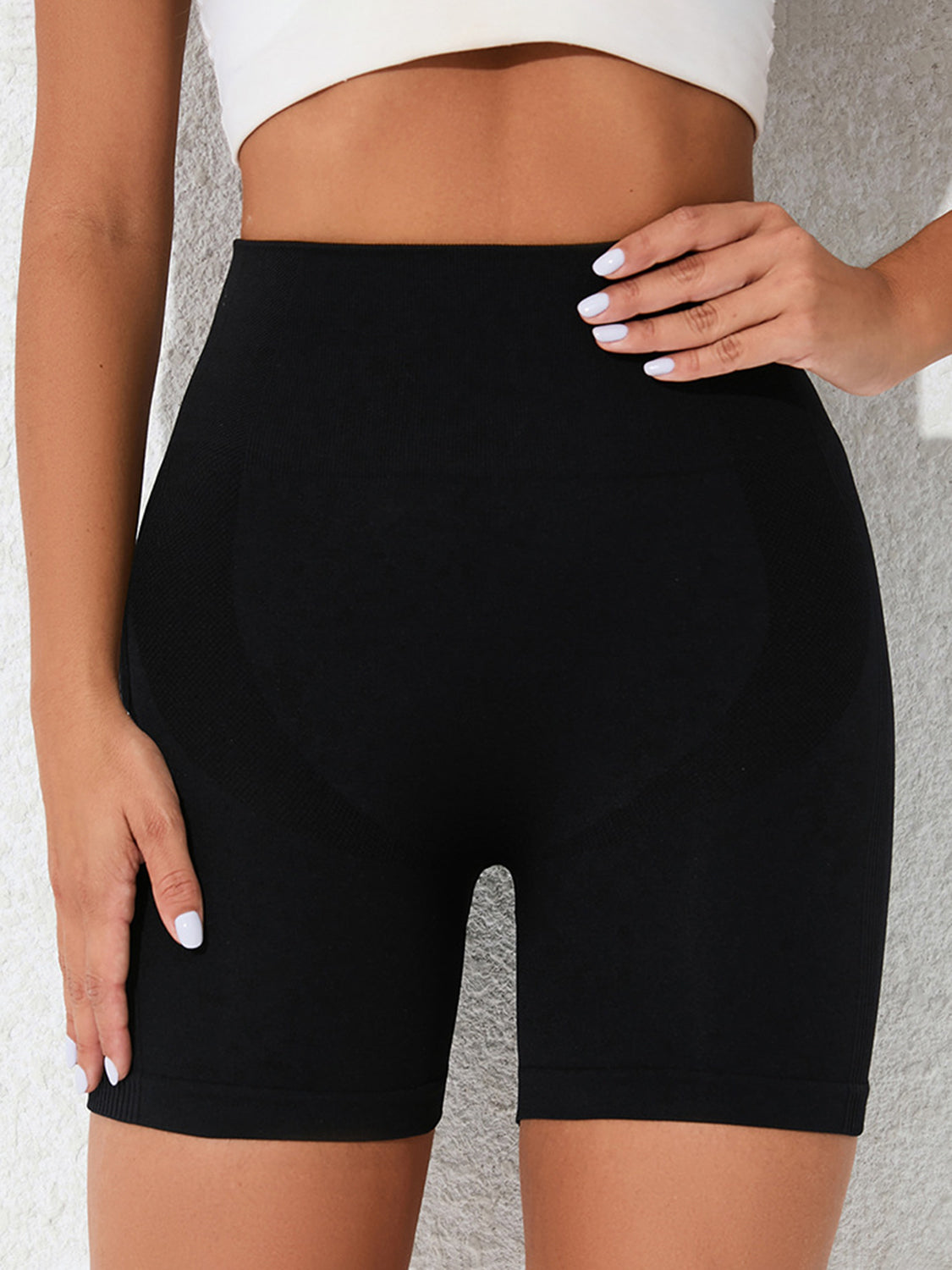 High Waist Active Shorts Black