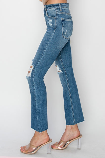 RISEN High Rise Distressed Ankle Jeans Medium