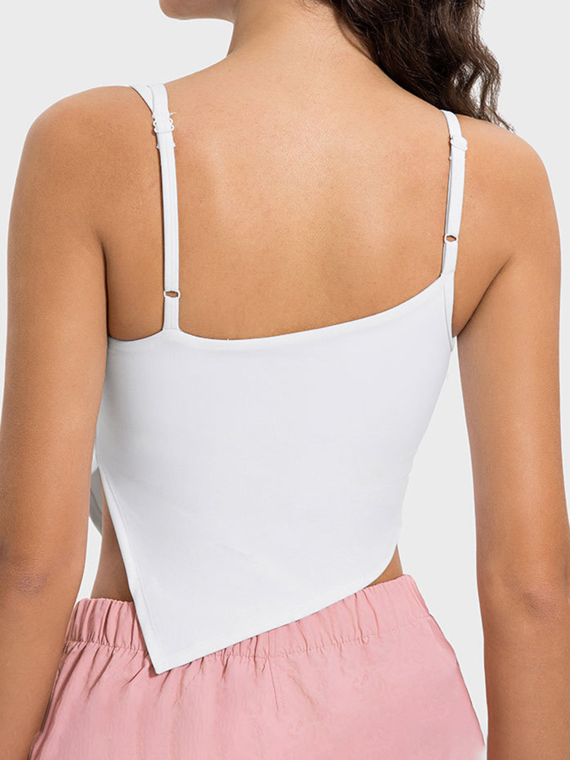 Millennia Slit Asymmetrical Neck Active Cami White