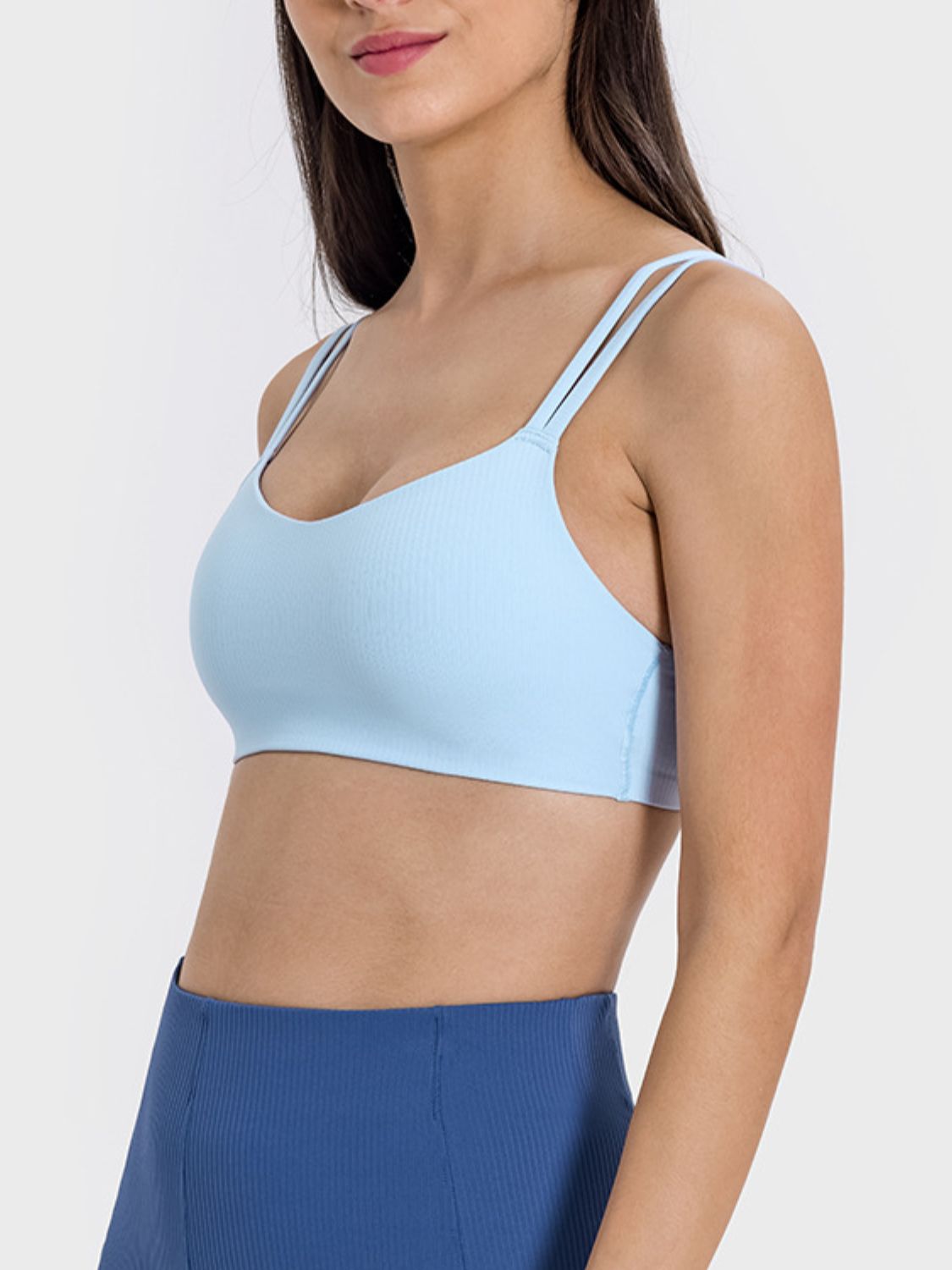 Millennia Scoop Neck Double Strap Active Cami Light Blue