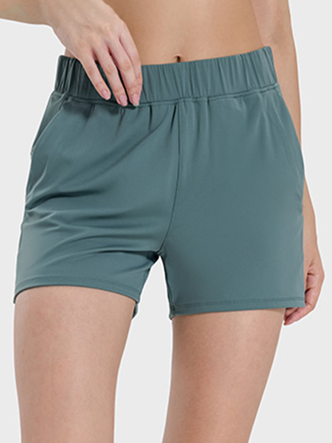 Millennia Elastic Waist Active Shorts Turquoise