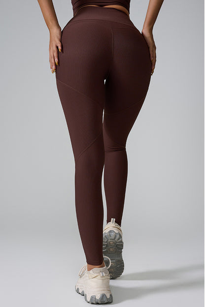 High Waist Active Leggings Brown