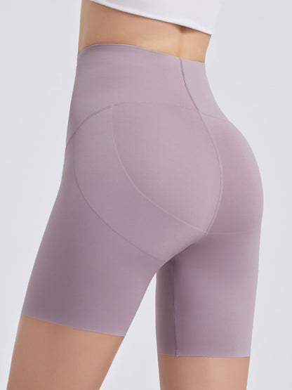 Wide Waistband Sports Shorts Lilac