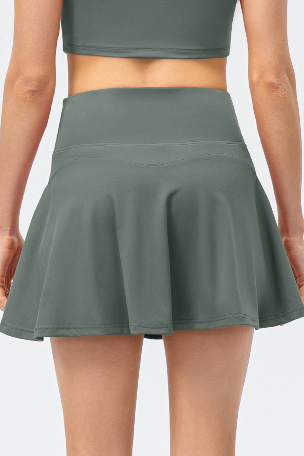 High Waist Wide Waistband Active Skirt Teal