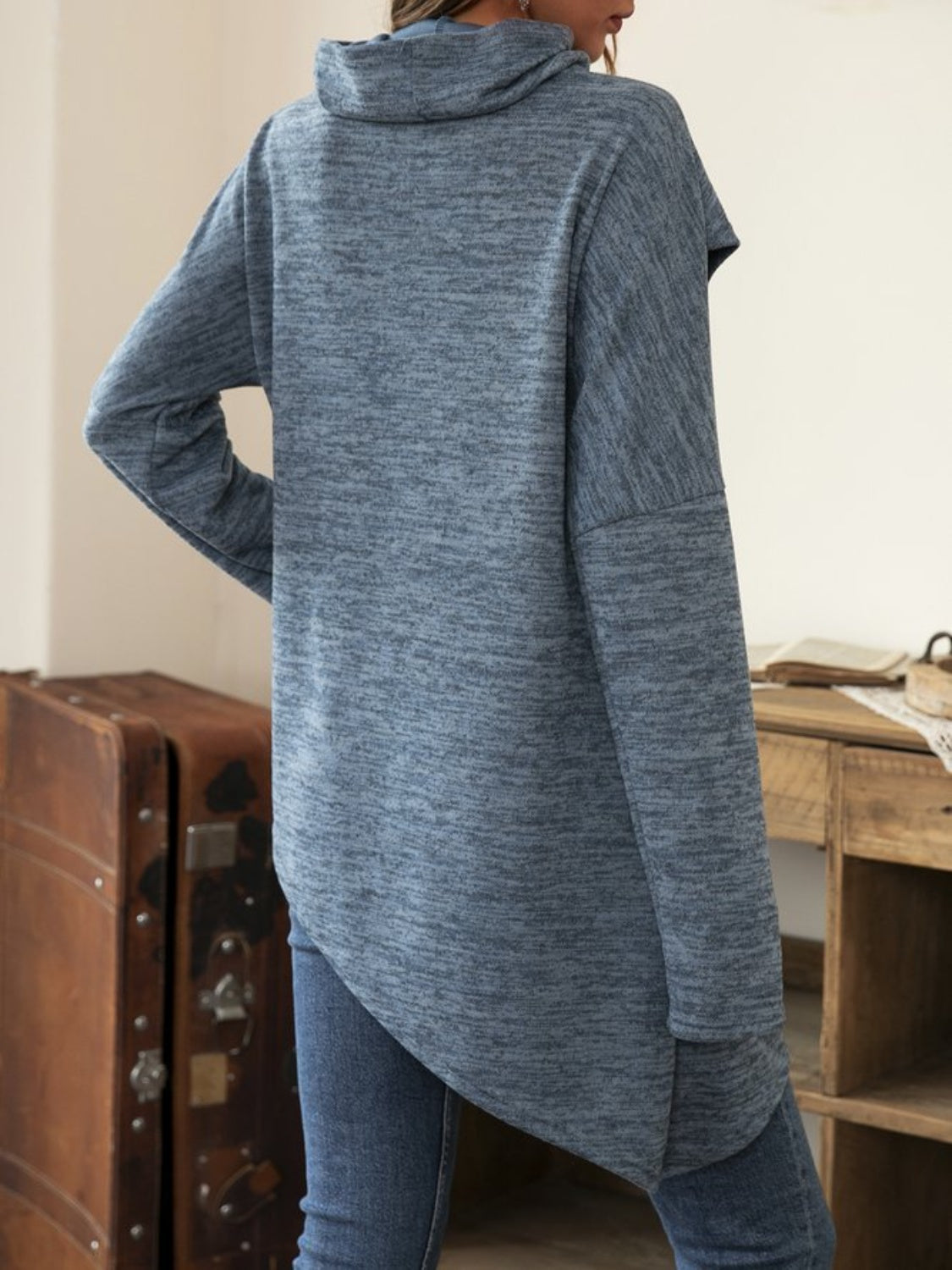 Cowl Neck Long Sleeve Top