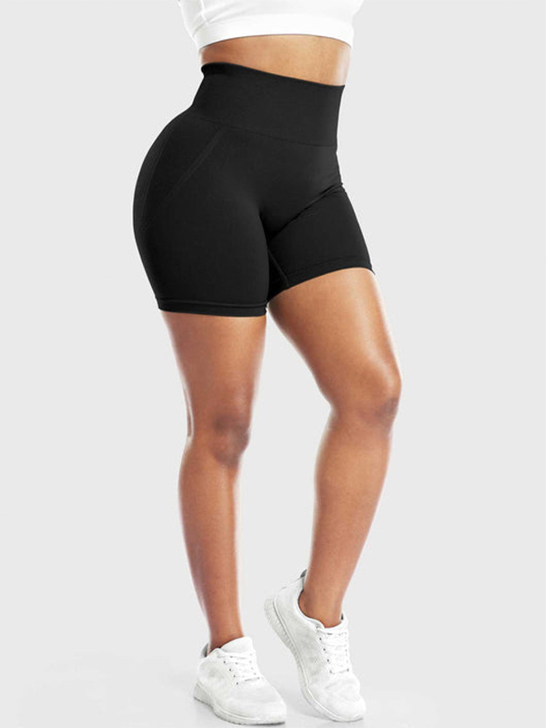 High Waist Active Shorts Black