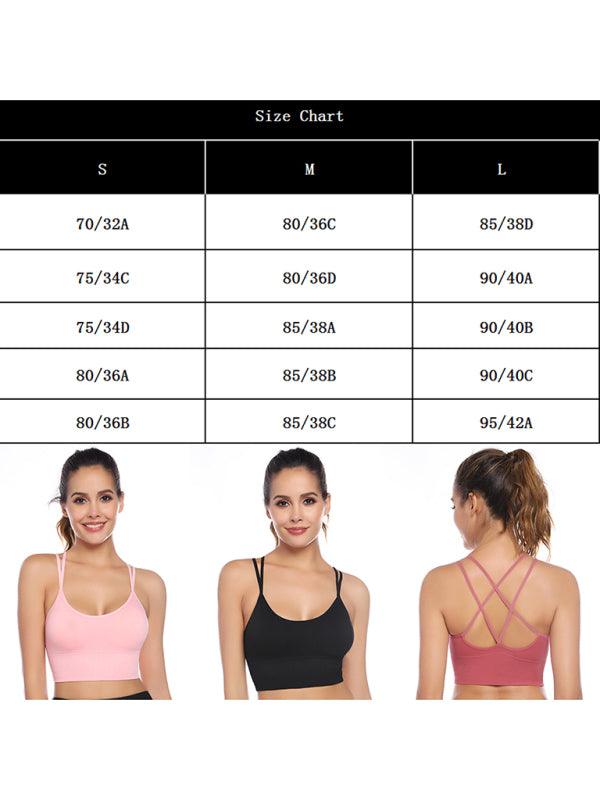 3 Pack Women's Sports Bra Padded Crisscross Yoga Bra Seamless Medium-Impact Fitness Activewear Black+white+rose pink