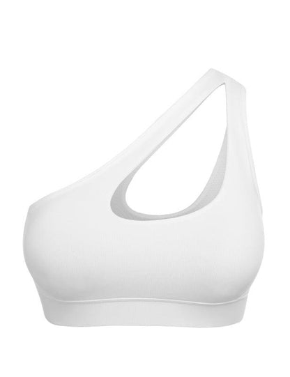 One-Shoulder Bra Beautiful Back Shockproof Running Sports Raw white off white