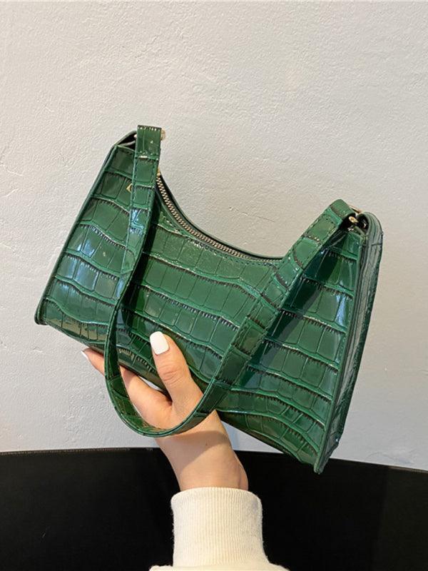 New fashion embossed hand bag temperament stone pattern shoulder bag Green F