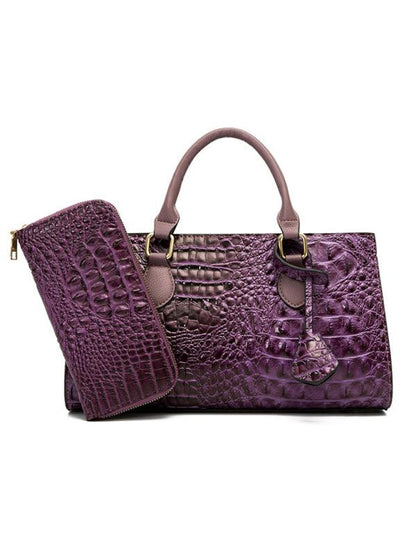 Retro Fashion Embossed Handheld Shoulder Messenger Bag Purple F