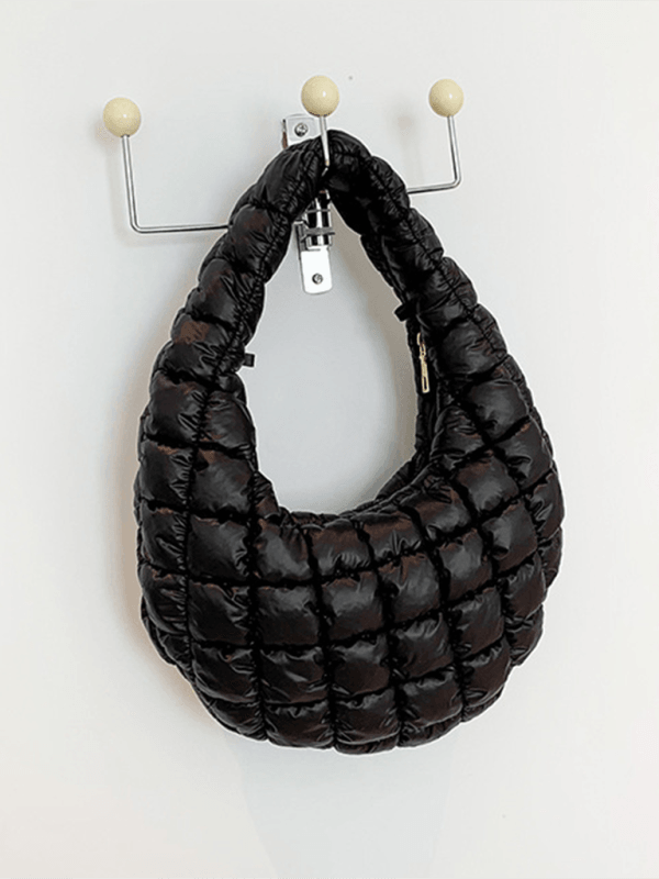 Simple dumpling bag handbag Black FREESIZE