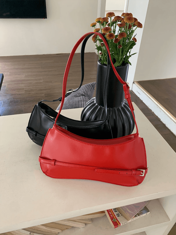 Fashion shoulder bag retro baguette bag Red FREESIZE