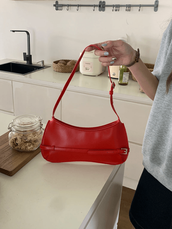 Fashion shoulder bag retro baguette bag Red FREESIZE