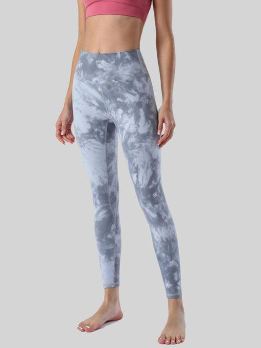 Double-sided brushed nude high waist, buttocks, abdomen, yoga clothes, nine-point pants Star gray