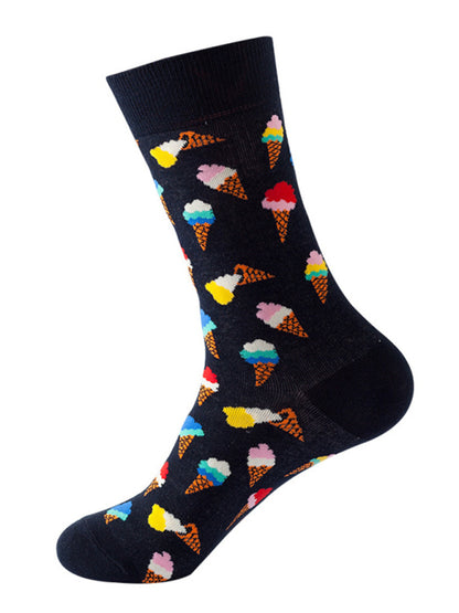 Women's Breakfast Print Casual Fun Socks Pattern2 FREESIZE