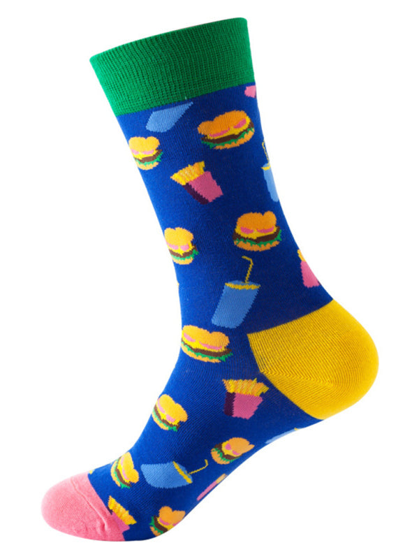 Women's Breakfast Print Casual Fun Socks Pattern6 FREESIZE