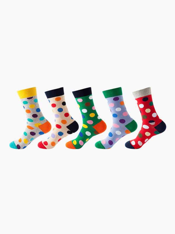 New basketball Christmas fun pattern mid-calf socks (a variety of colors to choose from) 5 pairs Pattern3 FREESIZE